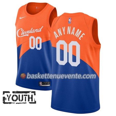 Maillot Basket Cleveland Cavaliers Personnalisé 2018-19 Nike City Edition Bleu Swingman - Enfant